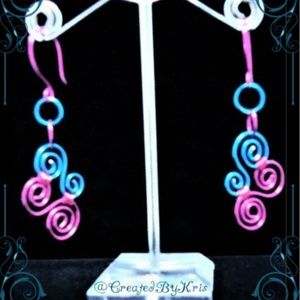 Blue Razzberry Swirl Earrings